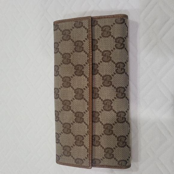 GUCCI Monogram Bamboo Wallet Brown - Picture 2 of 12